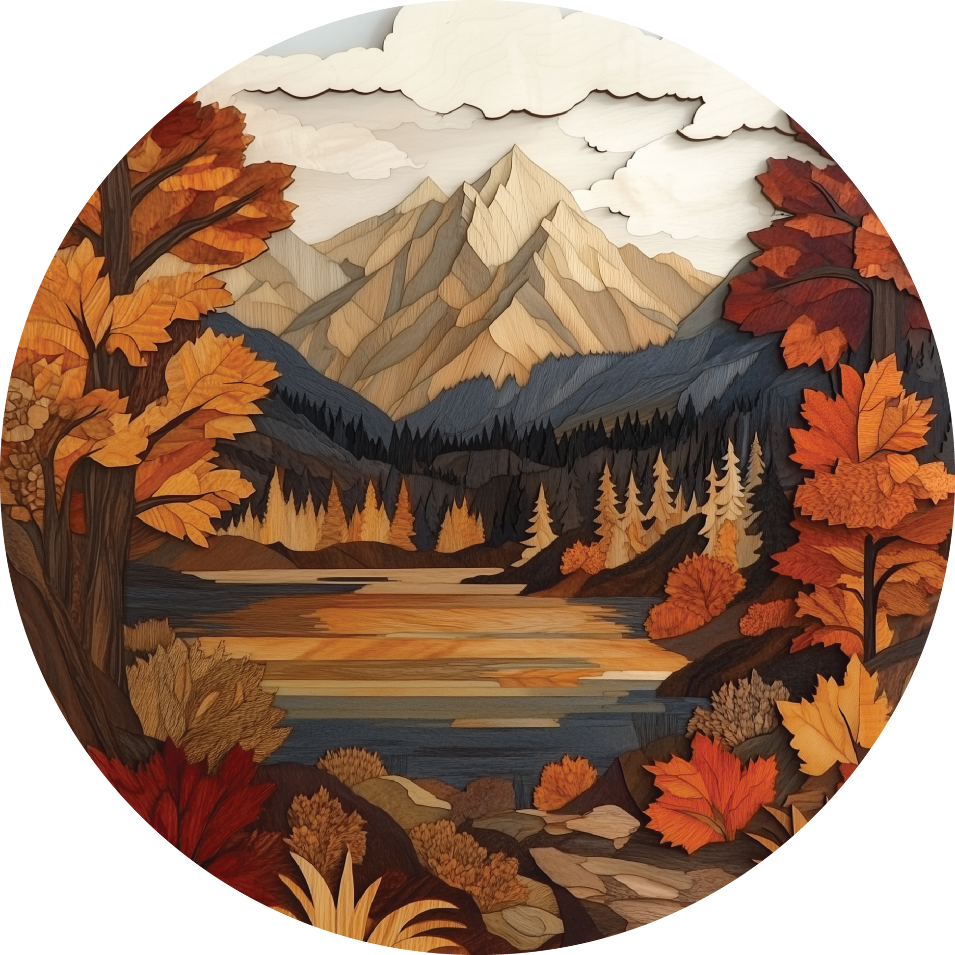 Acoustic Guitar Sound Hole Cover – Autumn Mountains Design Sound Hole Insert