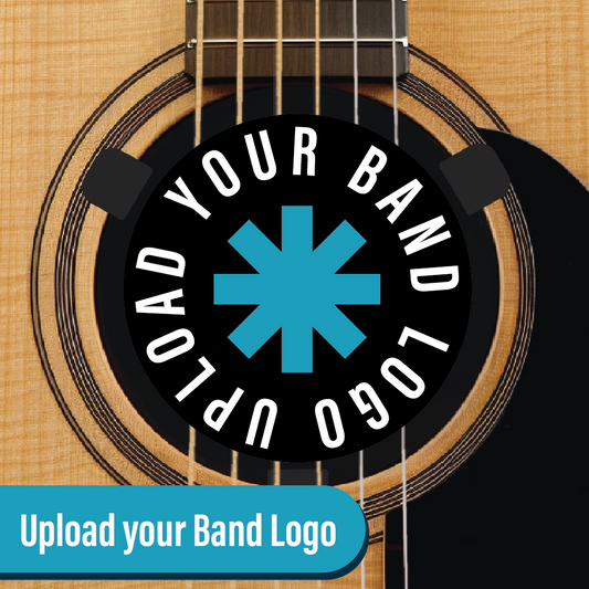 The best acoustic guitar accessory - Level Logos Custom Sound Hole Insert - Upload your Band Logo