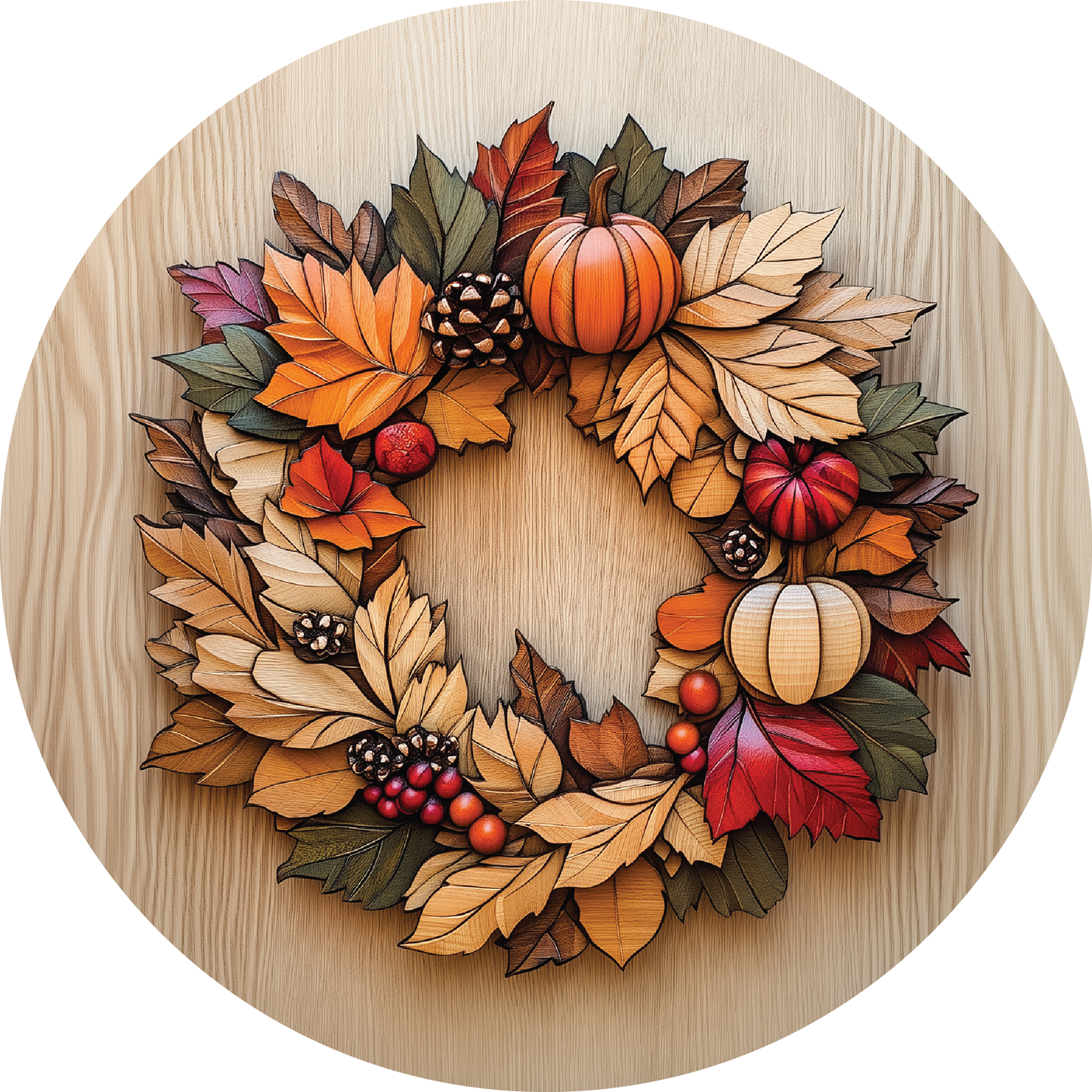 Acoustic Guitar Sound Hole Cover – Fall Wreath Design Sound Hole Insert