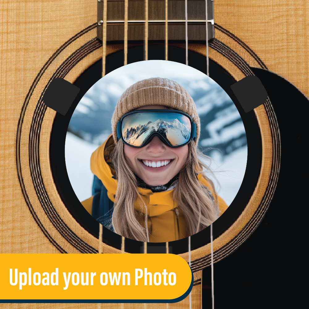 Custom acoustic guitar accessories - unique feedback buster - upload your own photo